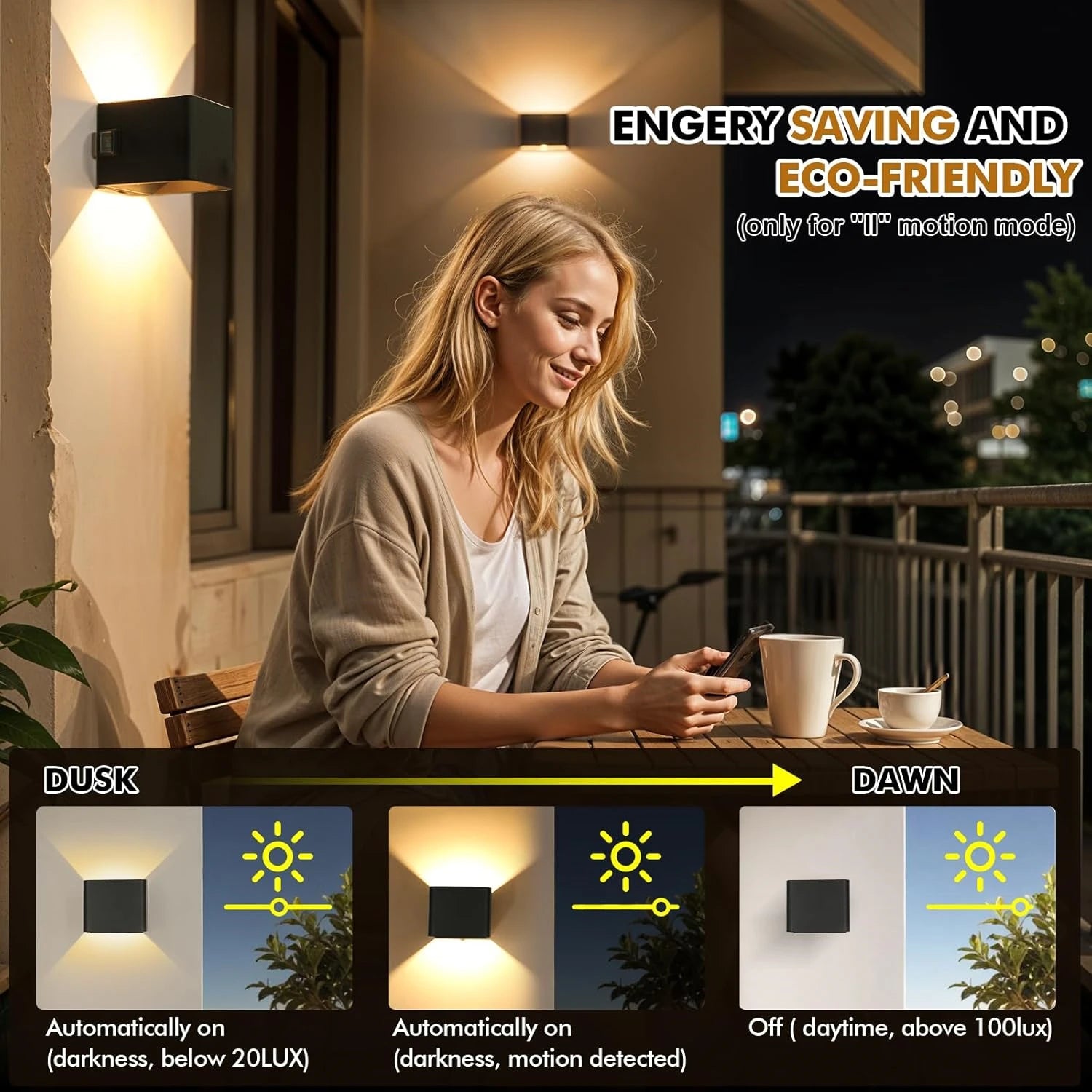 Wiring-Free Rechargeable Wall Lamp 1-Piece Set
