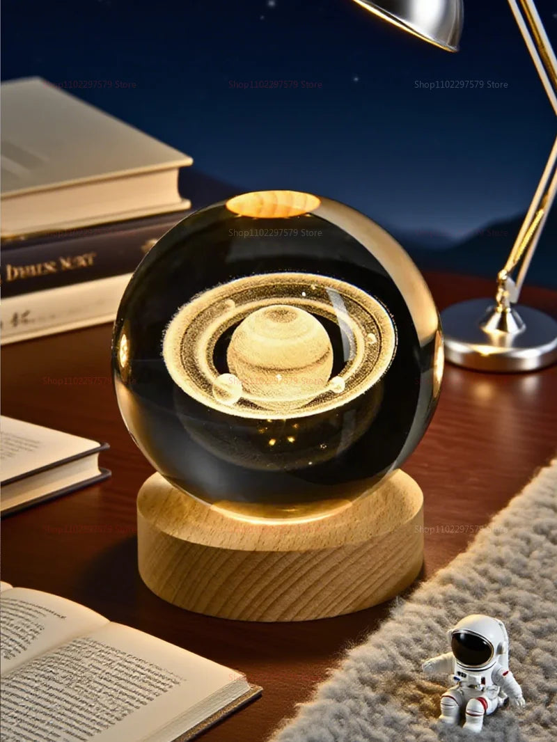 Creative Glowing Crystal Ball Desktop Ornament Starry Sky Light
