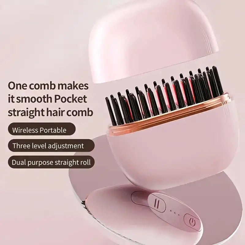 Wireless Charging Hair Comb Professional Straightening Hairdressing Tool