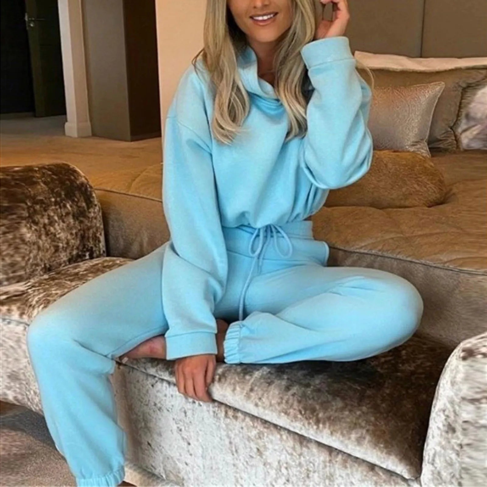 Winter Tracksuit Women Two Piece Set - Oversized Hoodie Sweatpants