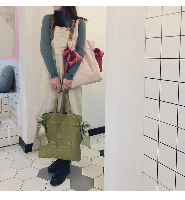 Women's Canvas Shoulder Bag Korean Handbag Student Fashion School Shopping Bags