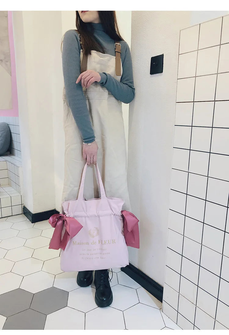 Women's Canvas Shoulder Bag Korean Handbag Student Fashion School Shopping Bags