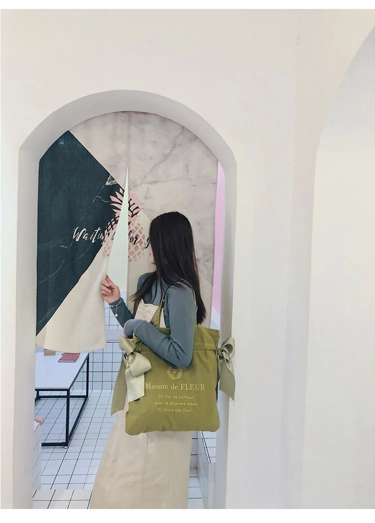Women's Canvas Shoulder Bag Korean Handbag Student Fashion School Shopping Bags
