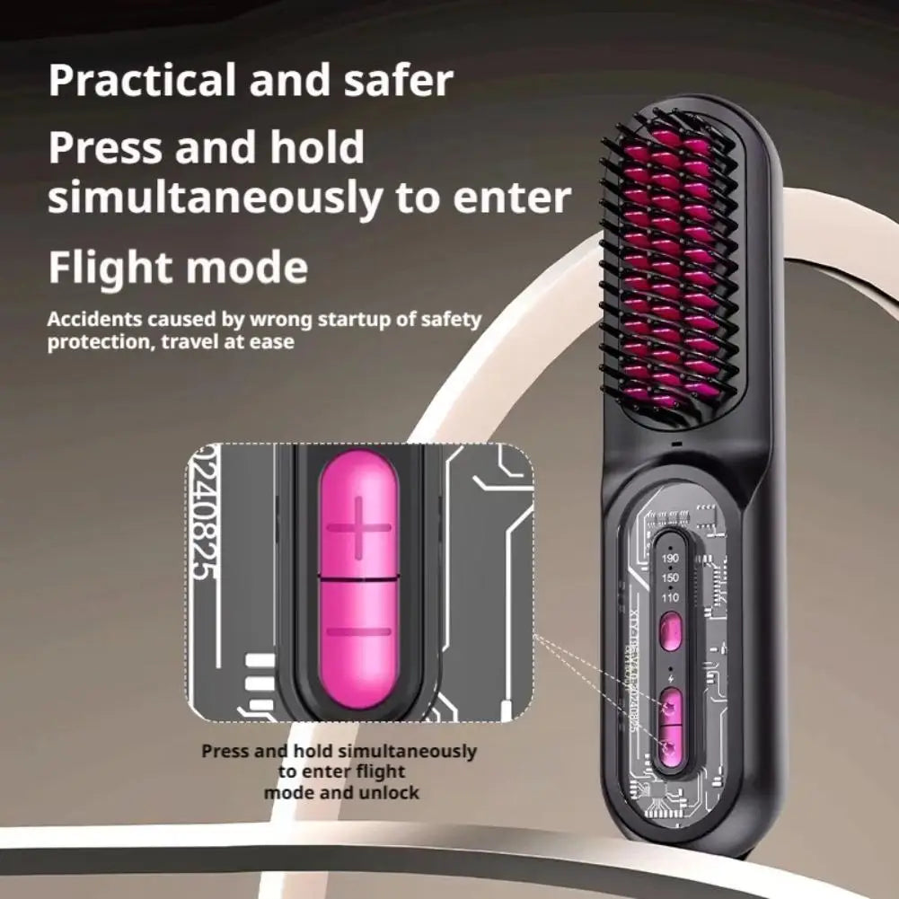 Electric Hair Straight Comb LCD Usb Ceramic Heating 3-Speed