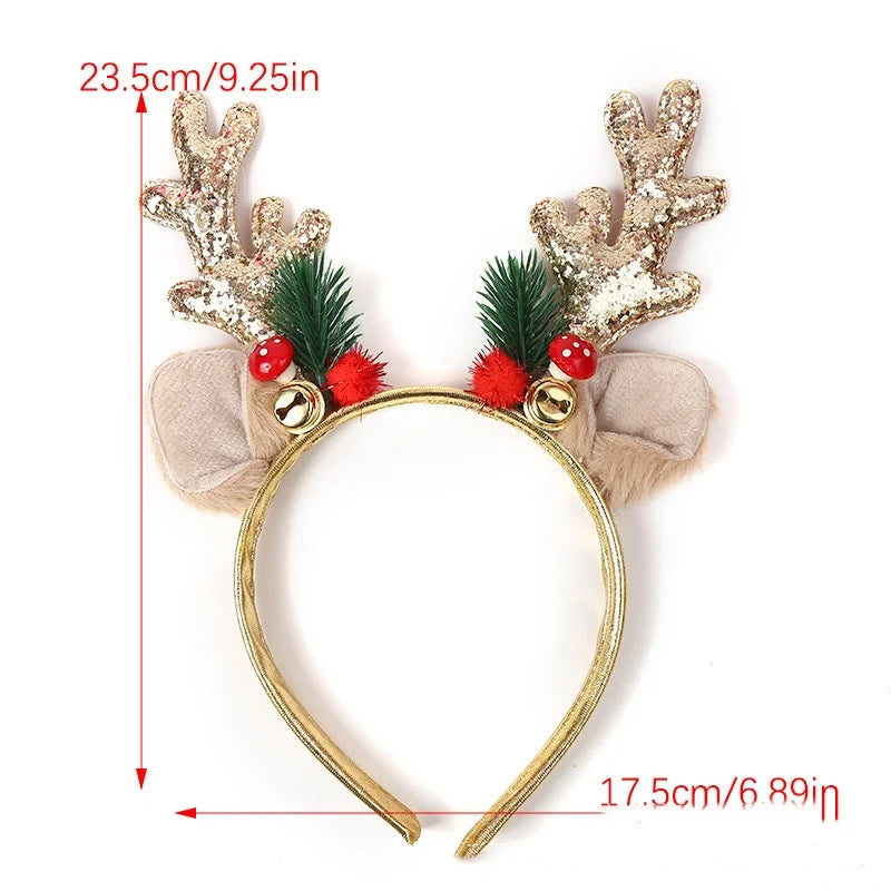New Christmas Headband for Women/Men Shiny Antler
