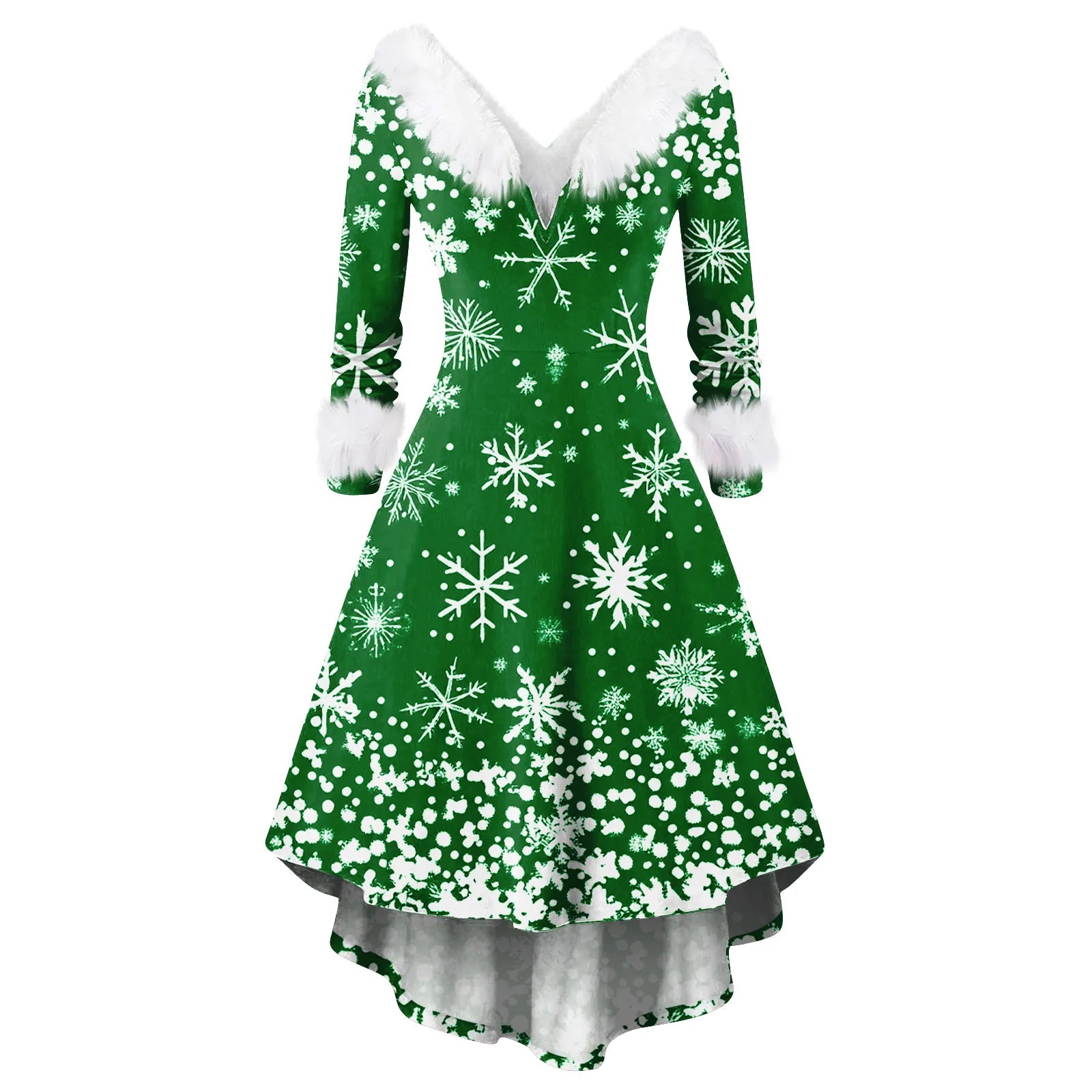 Winter Ladies' Christmas Printed Dress Party Dress Festive Vintage