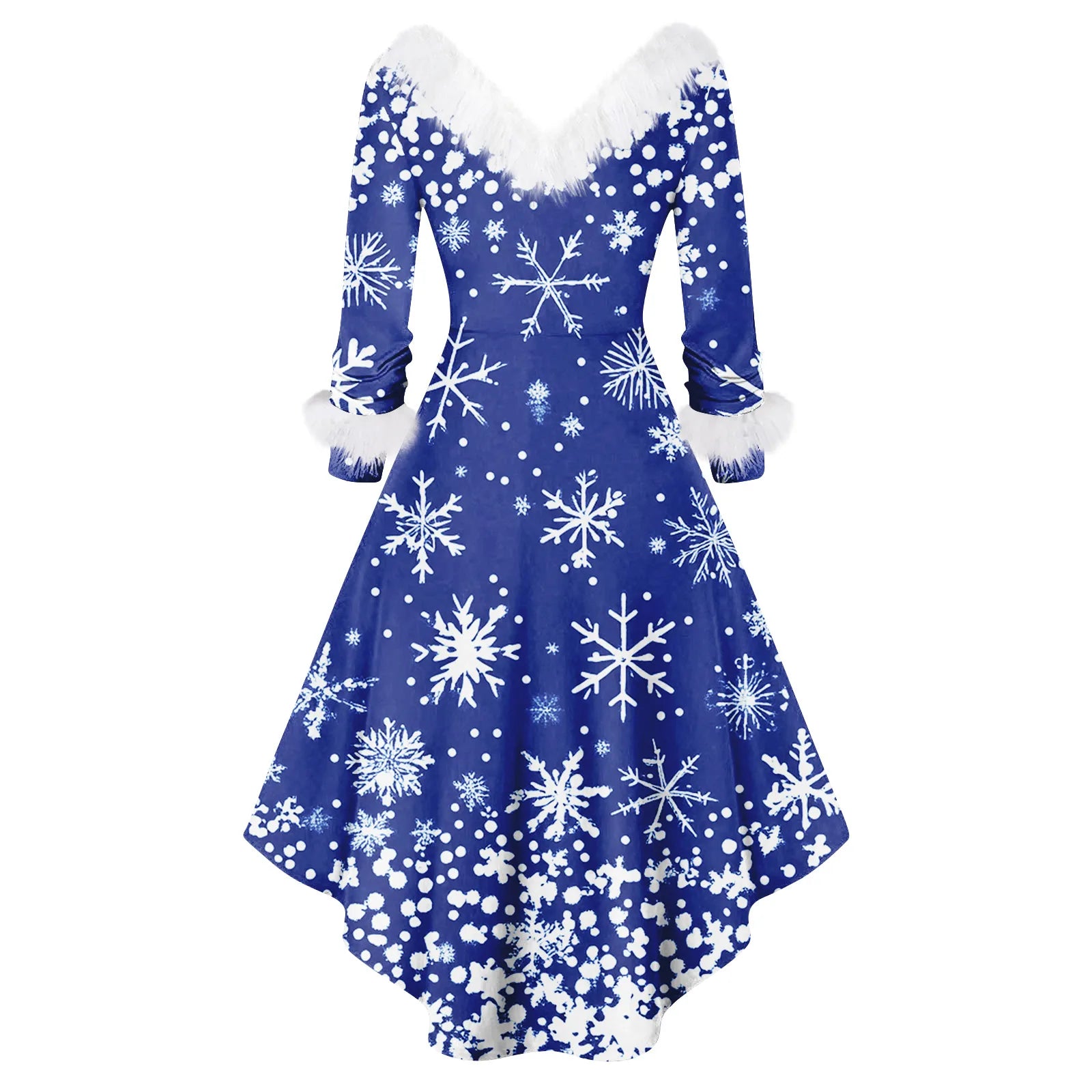 Winter Ladies' Christmas Printed Dress Party Dress Festive Vintage