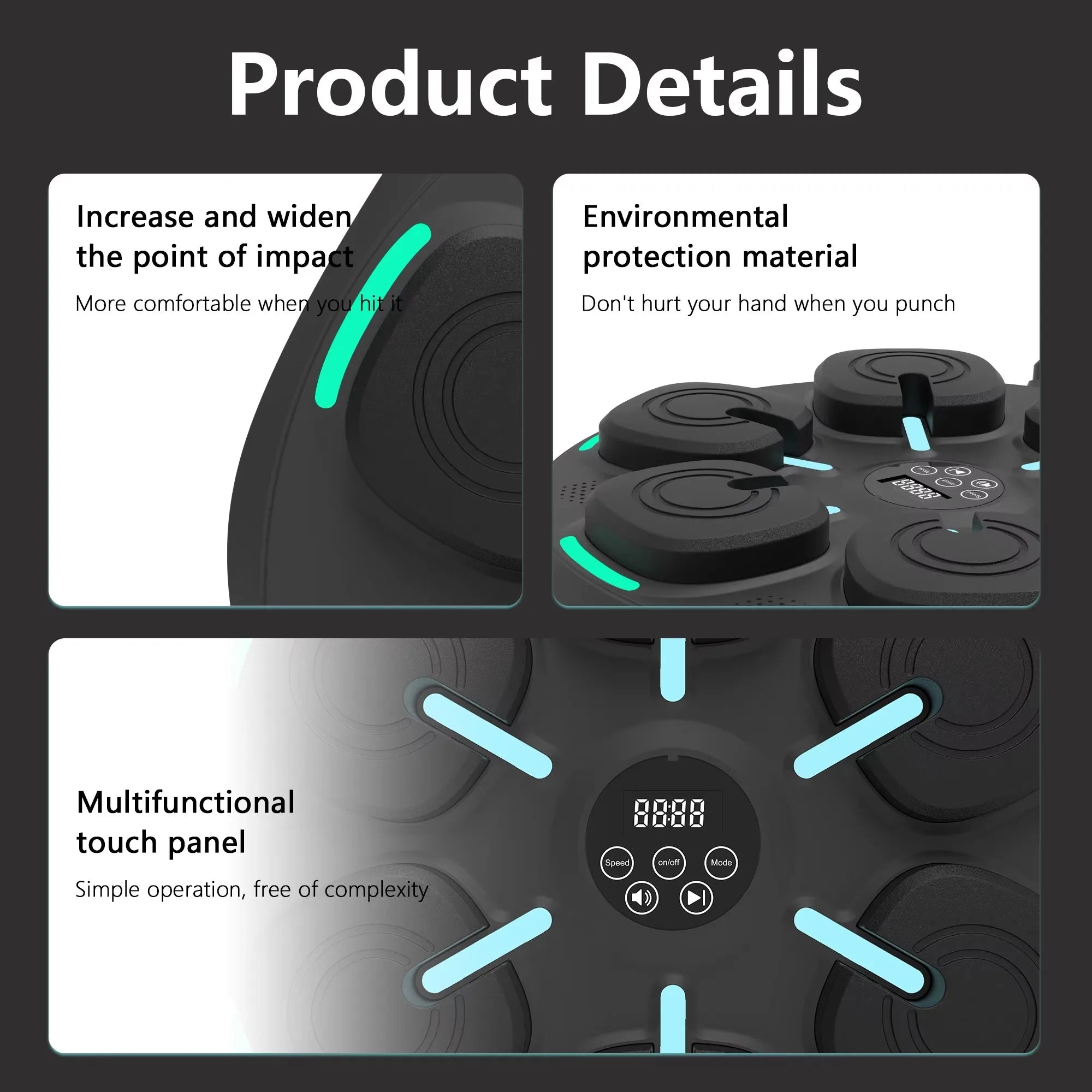 Wall Mounted Music Boxing Machine,Smart Bluetooth Boxing Machine with Boxing Gloves