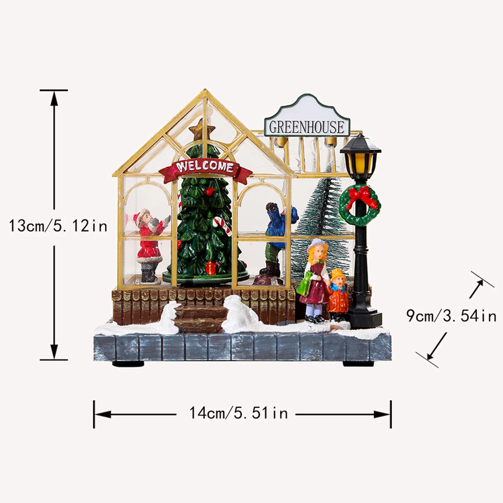 Christmas Village House Figurines Lighted Christmas Collectible Buildings Decoration