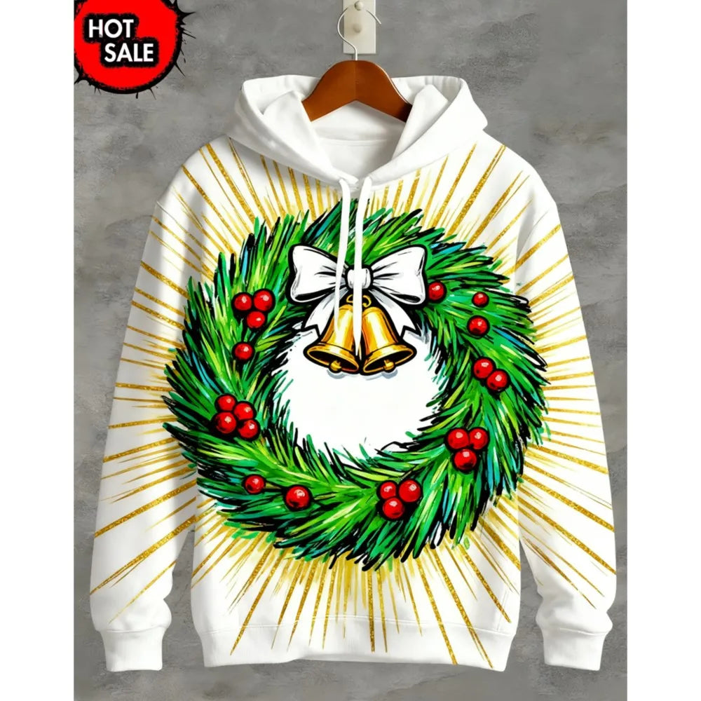 Christmas Man Hoodie Fashion Gingerbread Man 3D Print Sweatshirts