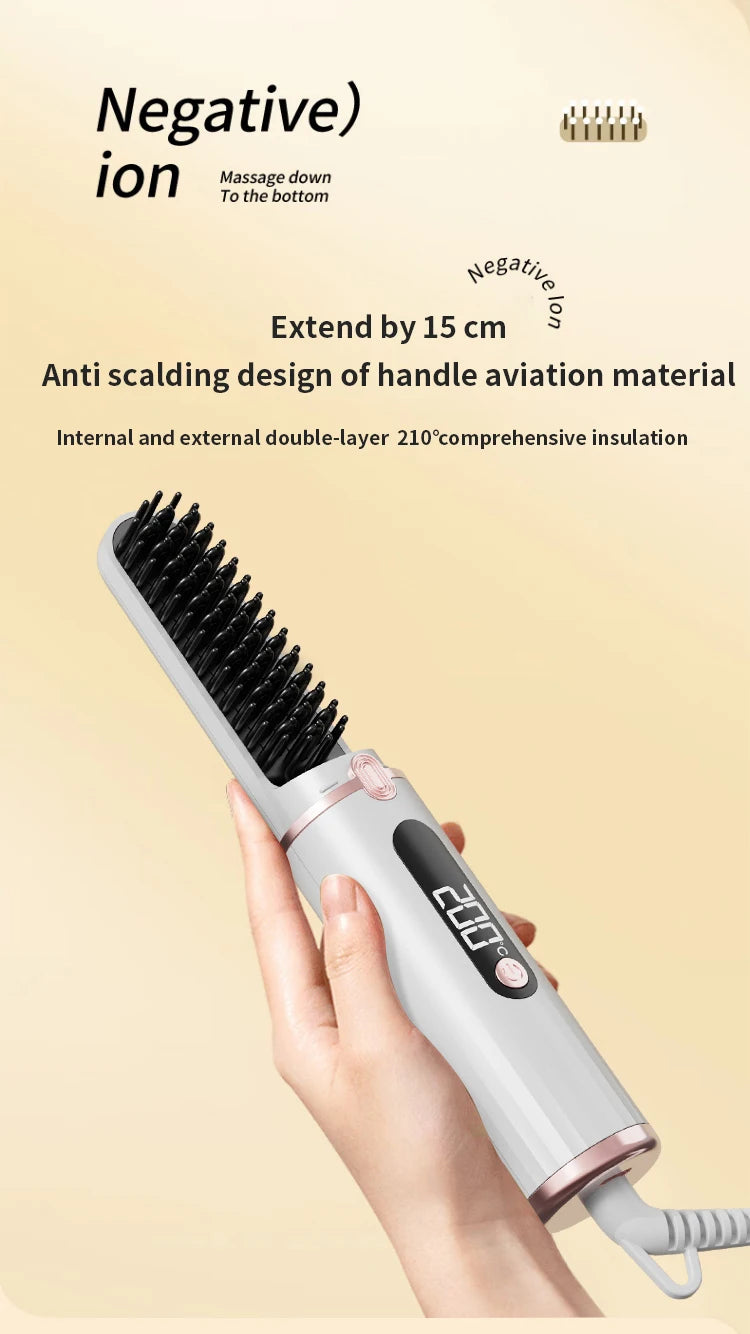 New Wireless Hair Straightener Negative Ion Heating Comb