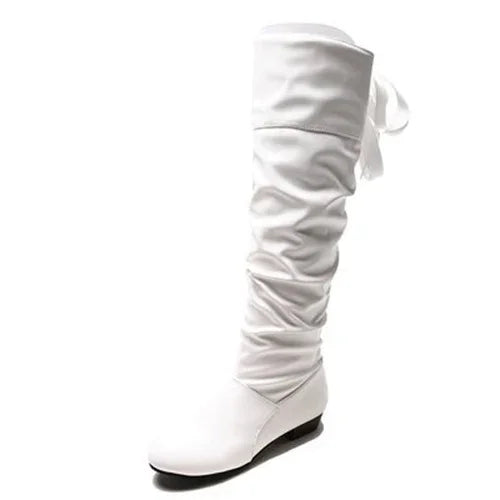 Shoes For Women Spring Knee High Boots Red Black White Tall Boots