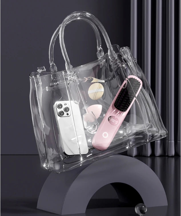 Wireless Hair Straightening Comb Portable Ionic Hair Protector for Home & Travel