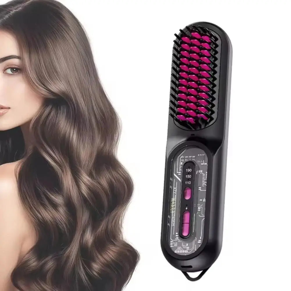 Electric Hair Straight Comb LCD Usb Ceramic Heating 3-Speed