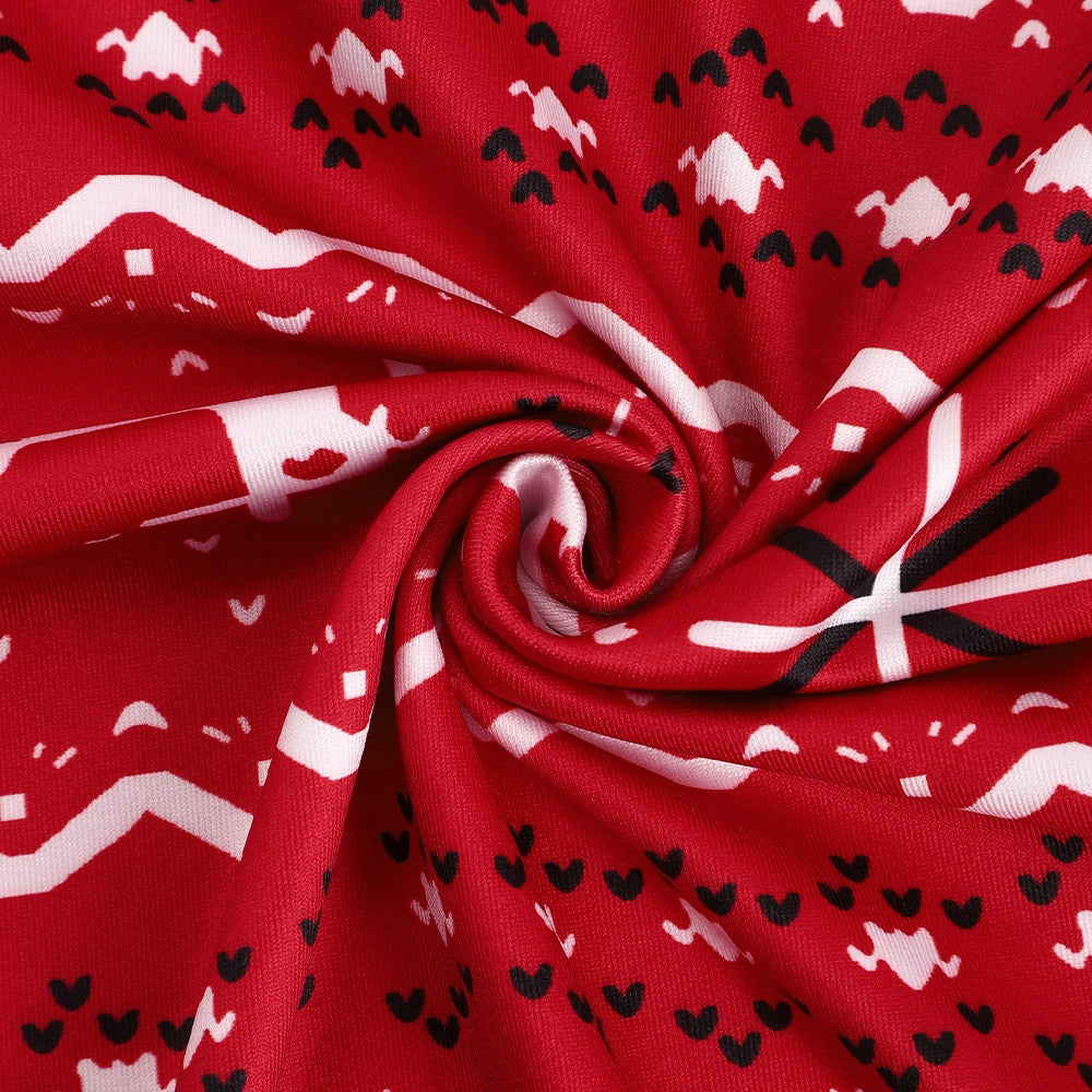 Elegant Women Christmas Elegant Bodycon Snowflake Red Xmas Short Skirt