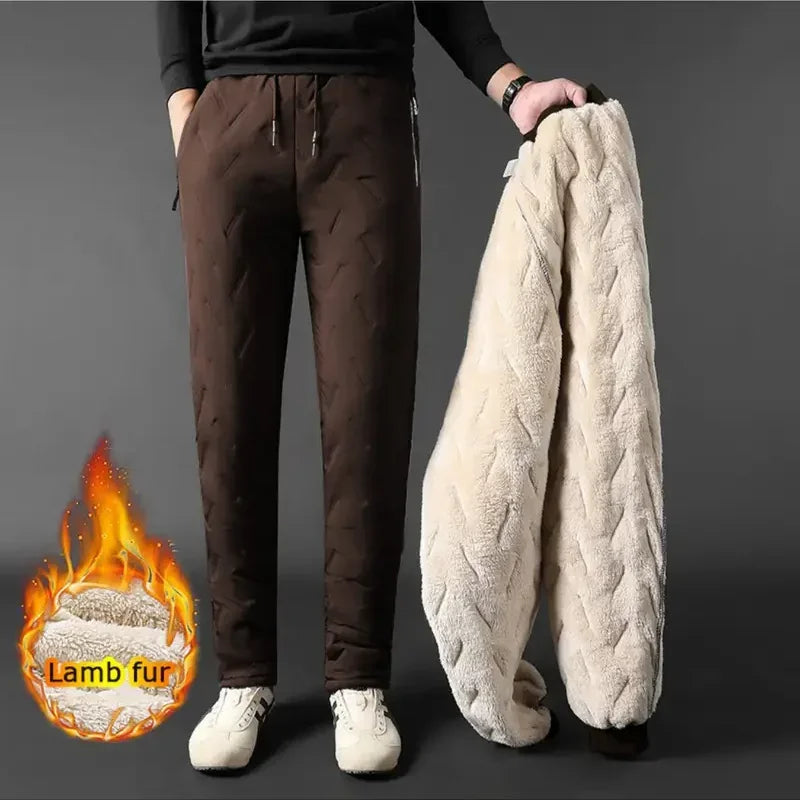 Winter Sweatwear Men Plush Thick Fleece Sweatpant