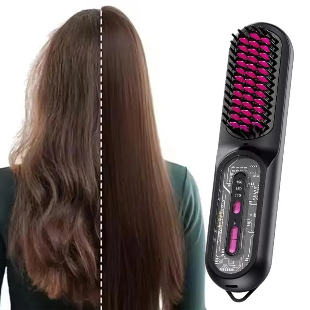 Electric Hair Straight Comb LCD Usb Ceramic Heating 3-Speed