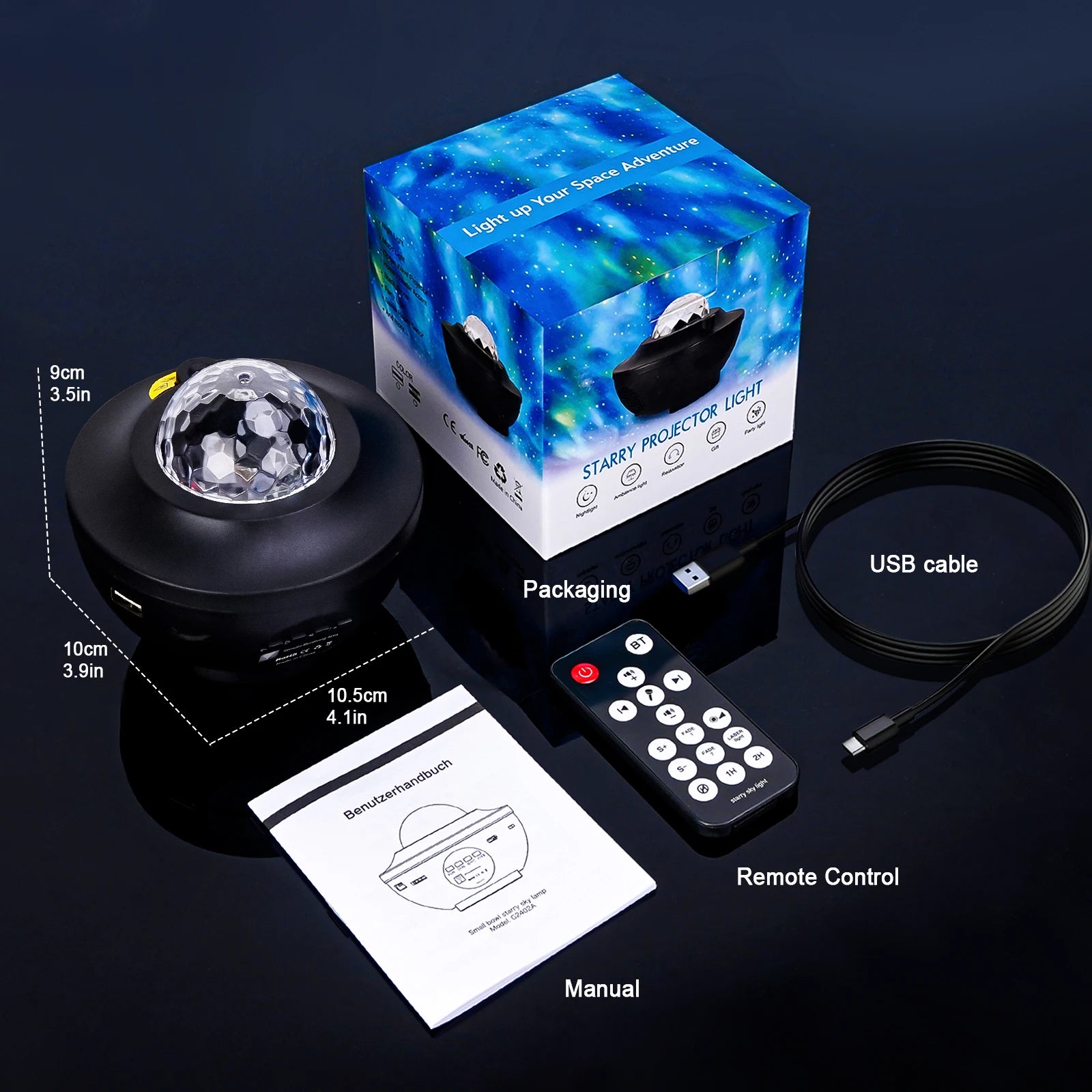 Starry Projector Galaxy Night Light Child Bluetooth USB Music Player Star Night Light