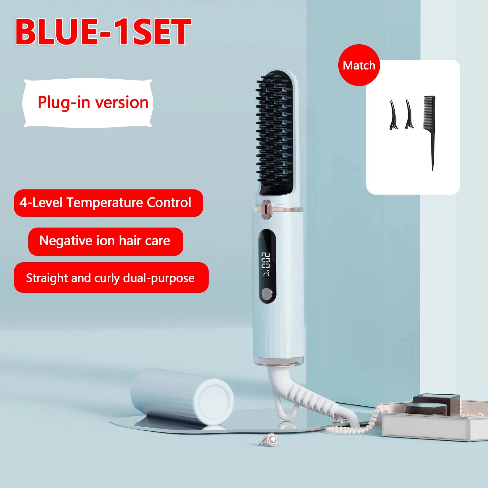 New Wireless Hair Straightener Negative Ion Heating Comb