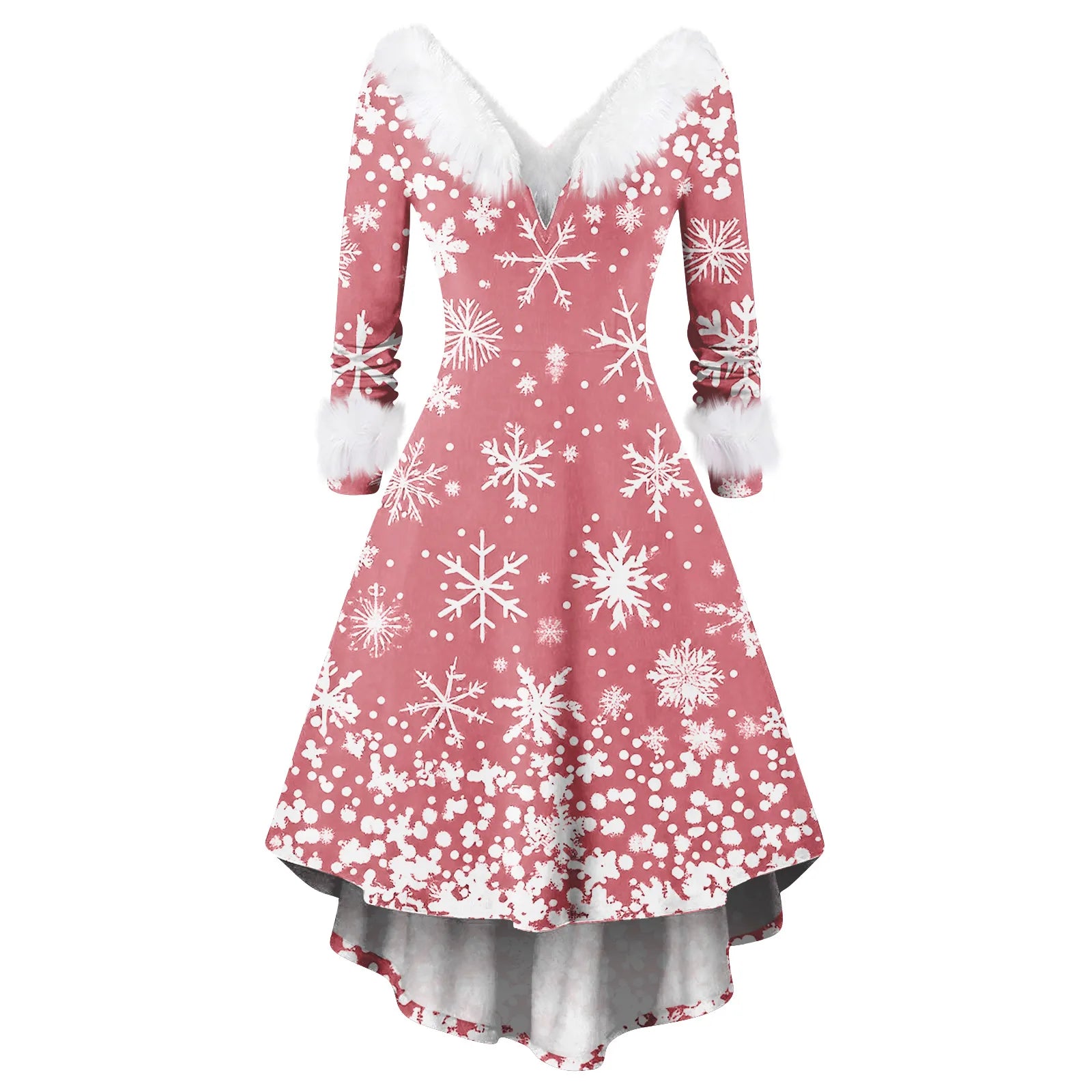 Winter Ladies' Christmas Printed Dress Party Dress Festive Vintage
