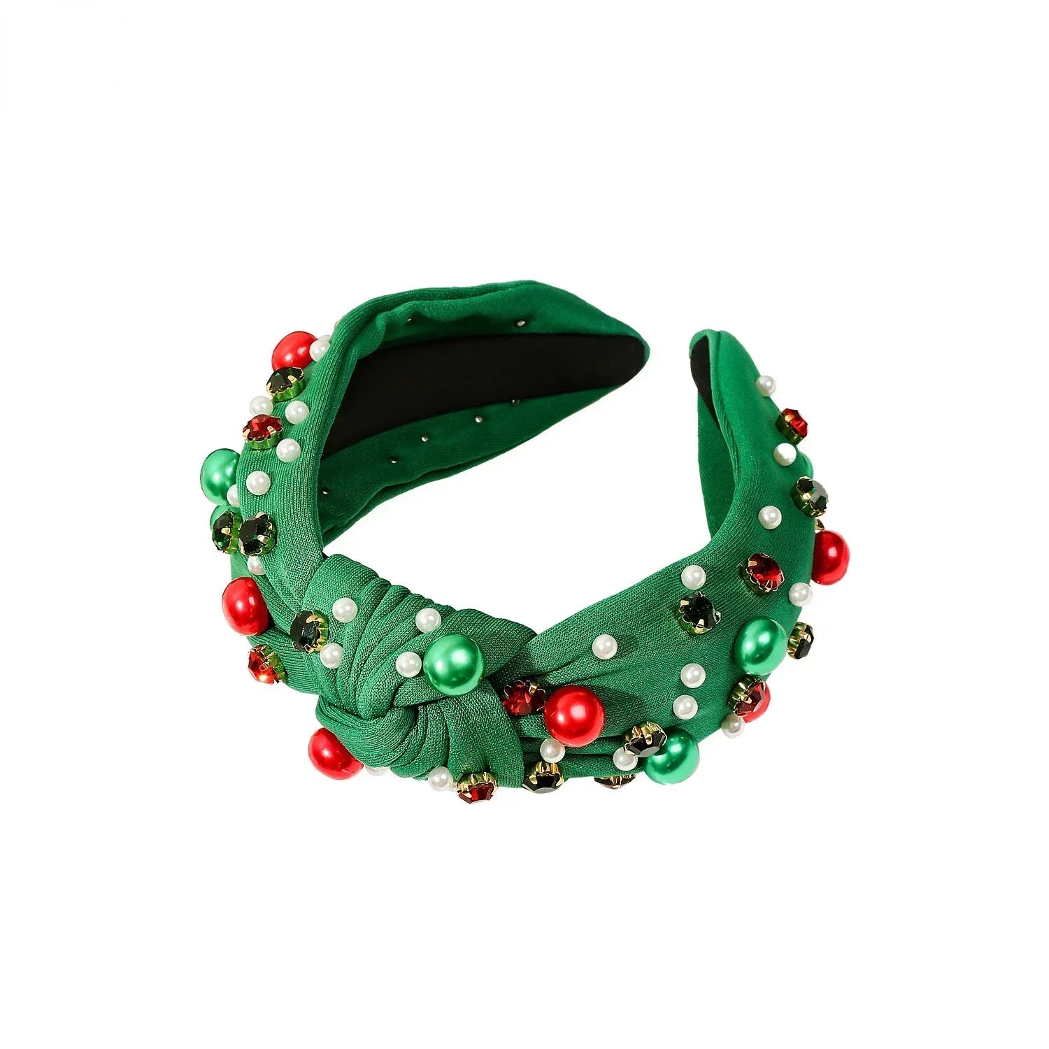 Women Christmas  Beaded Xmas Bow Tree Snowflake Knotted Headband