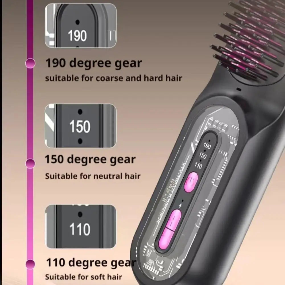 Electric Hair Straight Comb LCD Usb Ceramic Heating 3-Speed