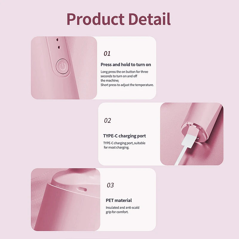 Hair Straightener Comb Wireless Mini Salon Styling