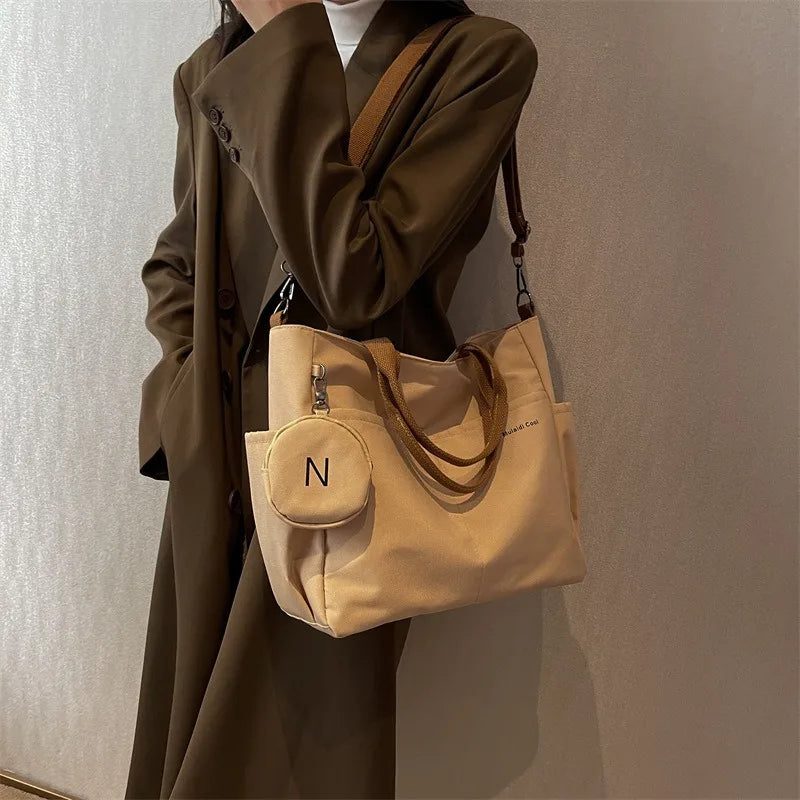Spring new Korean-style casual fashionable canvas tote bag for women