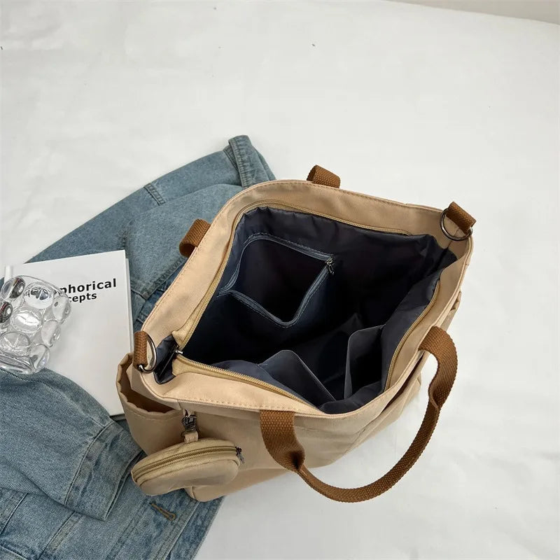 Spring new Korean-style casual fashionable canvas tote bag for women