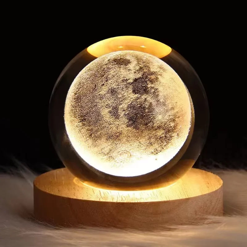 Creative Glowing Crystal Ball Desktop Ornament Starry Sky Light