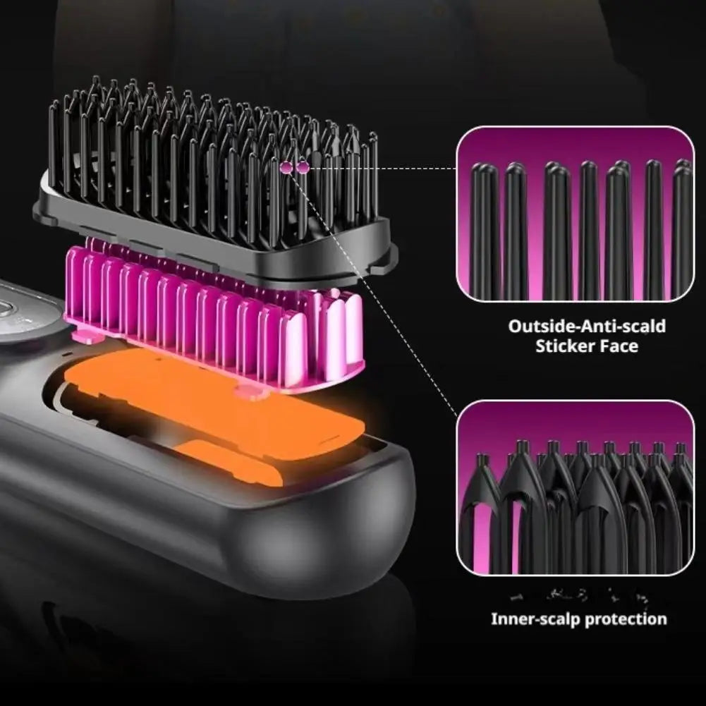 Electric Hair Straight Comb LCD Usb Ceramic Heating 3-Speed