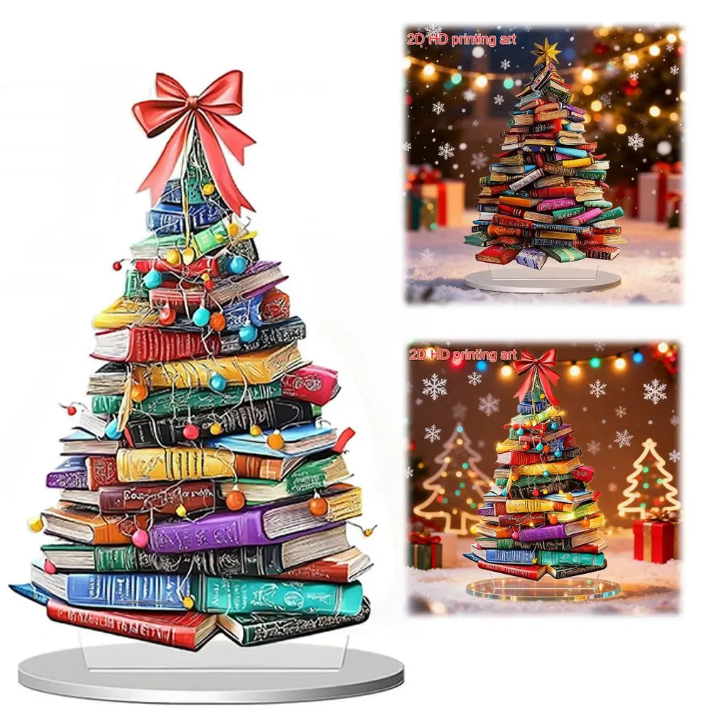 Christmas Theme Book Christmas Tree Acrylic Ornament Decoration