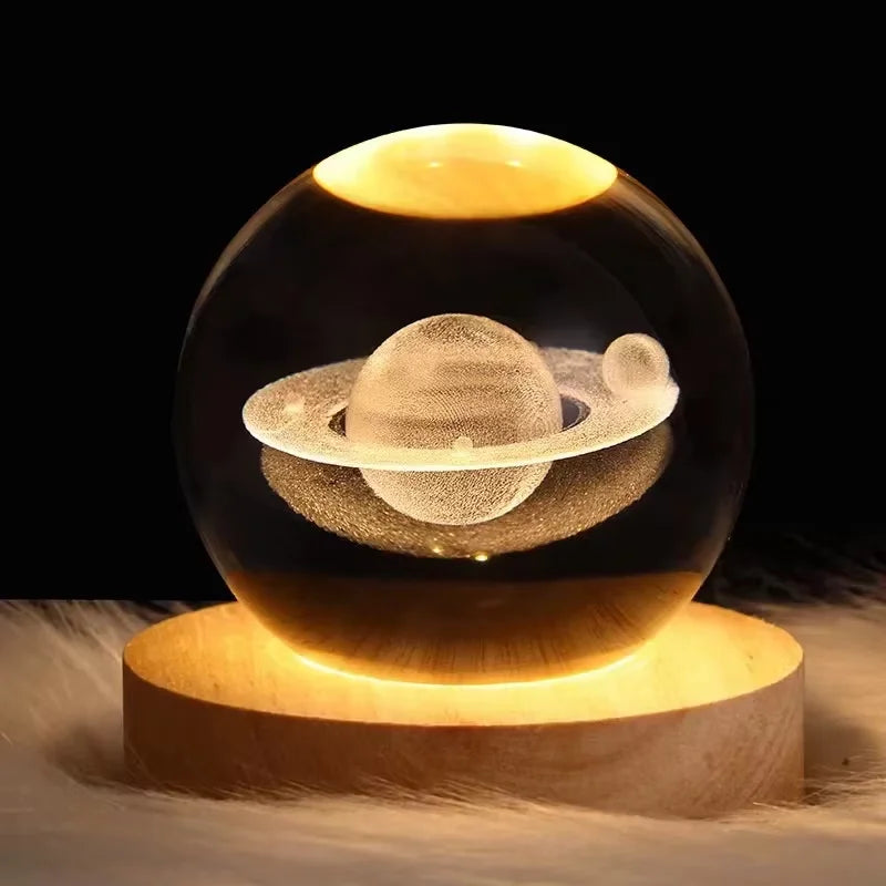 Creative Glowing Crystal Ball Desktop Ornament Starry Sky Light