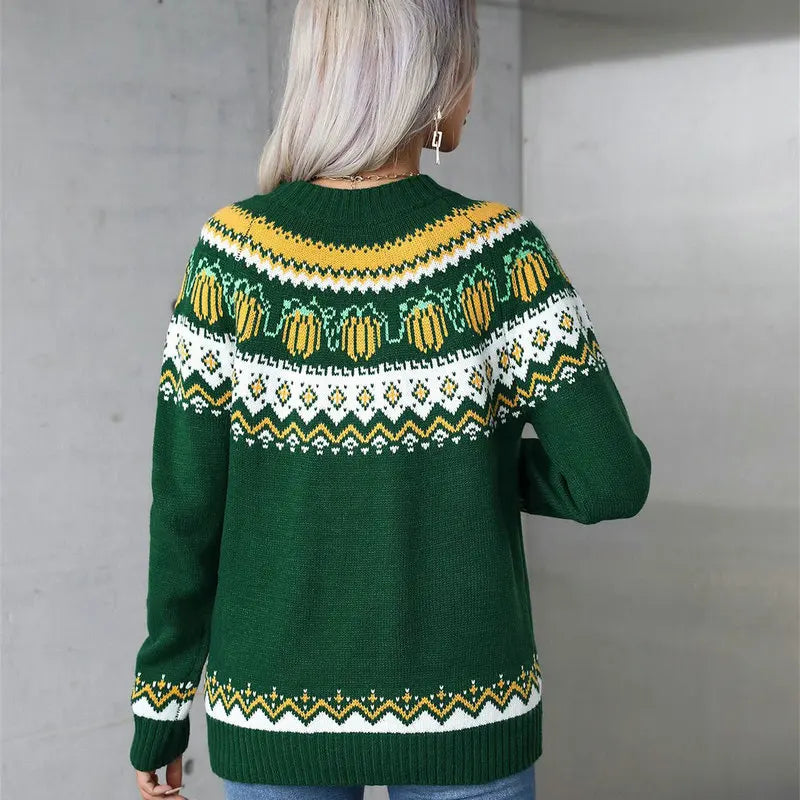 Women Casual Sweaters Christmas Knitwear Tops Female Long Sleeve