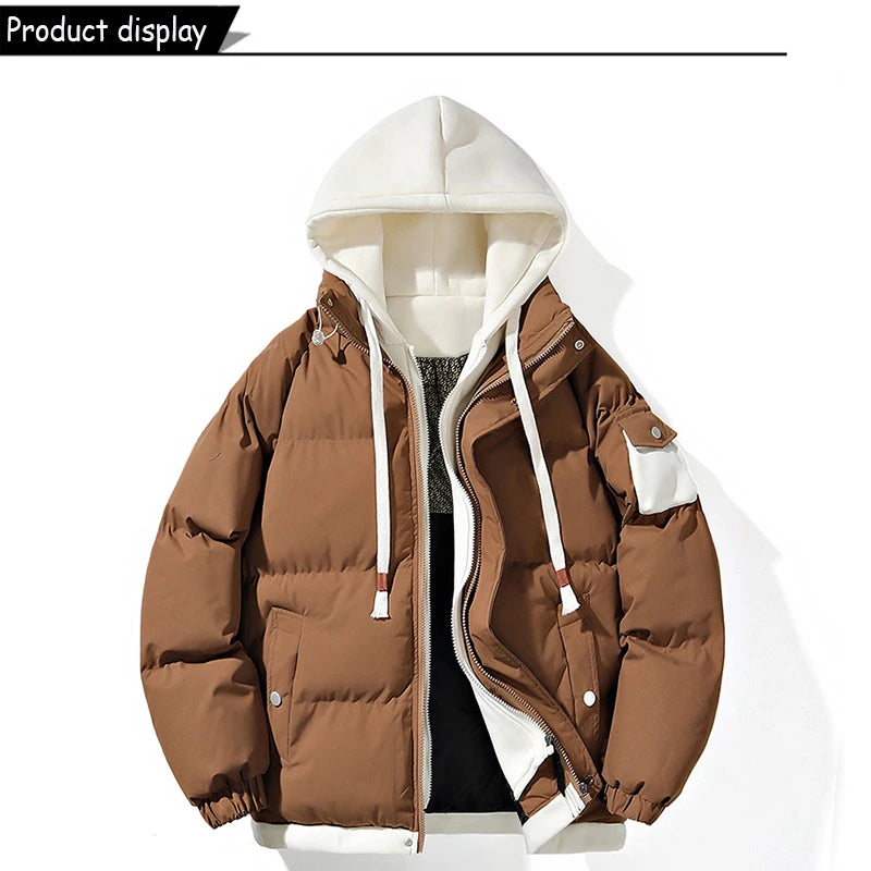 Winter Men Outdoor Windbreak Brand Hooded Thick Warm Jacket