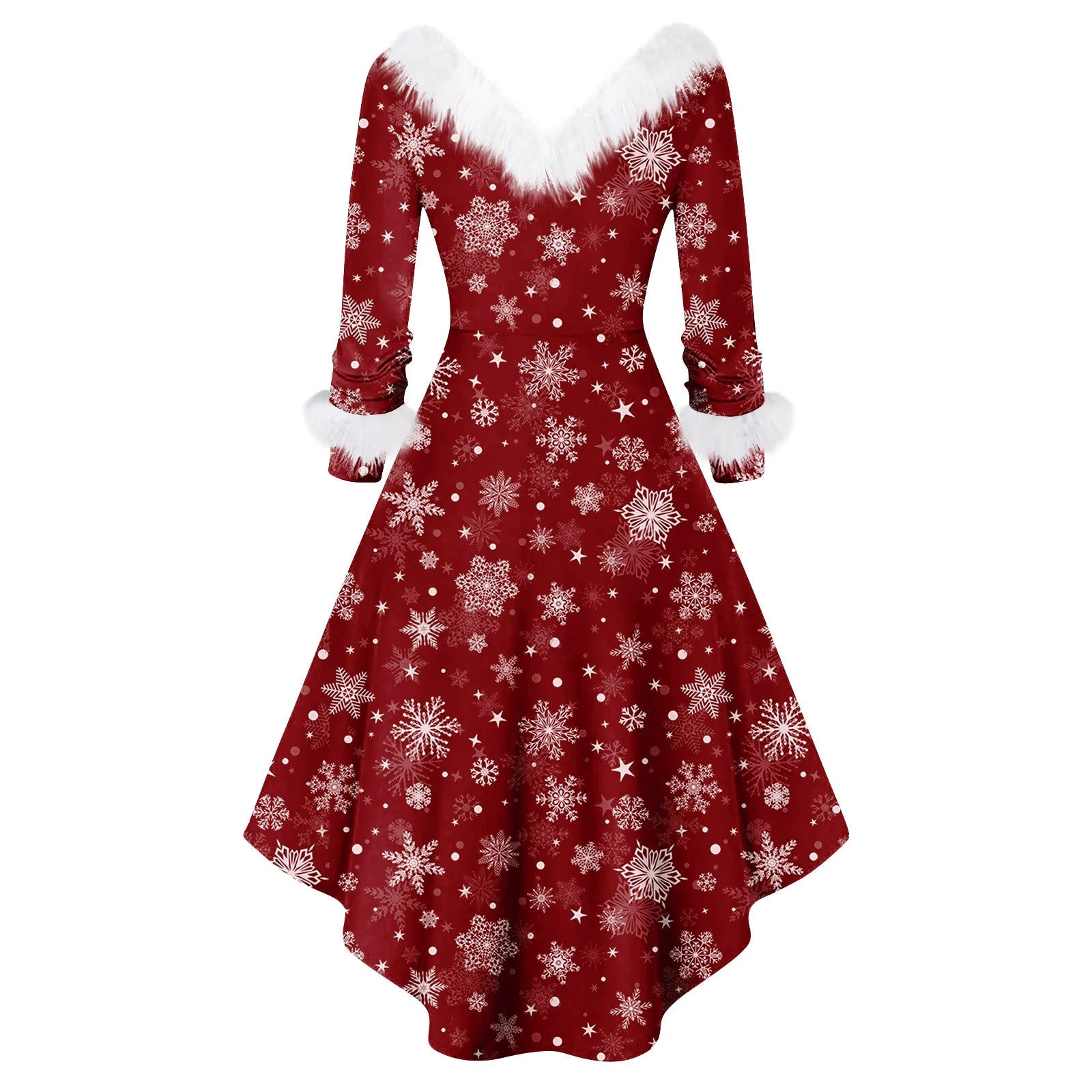 Winter Ladies' Christmas Printed Dress Party Dress Festive Vintage
