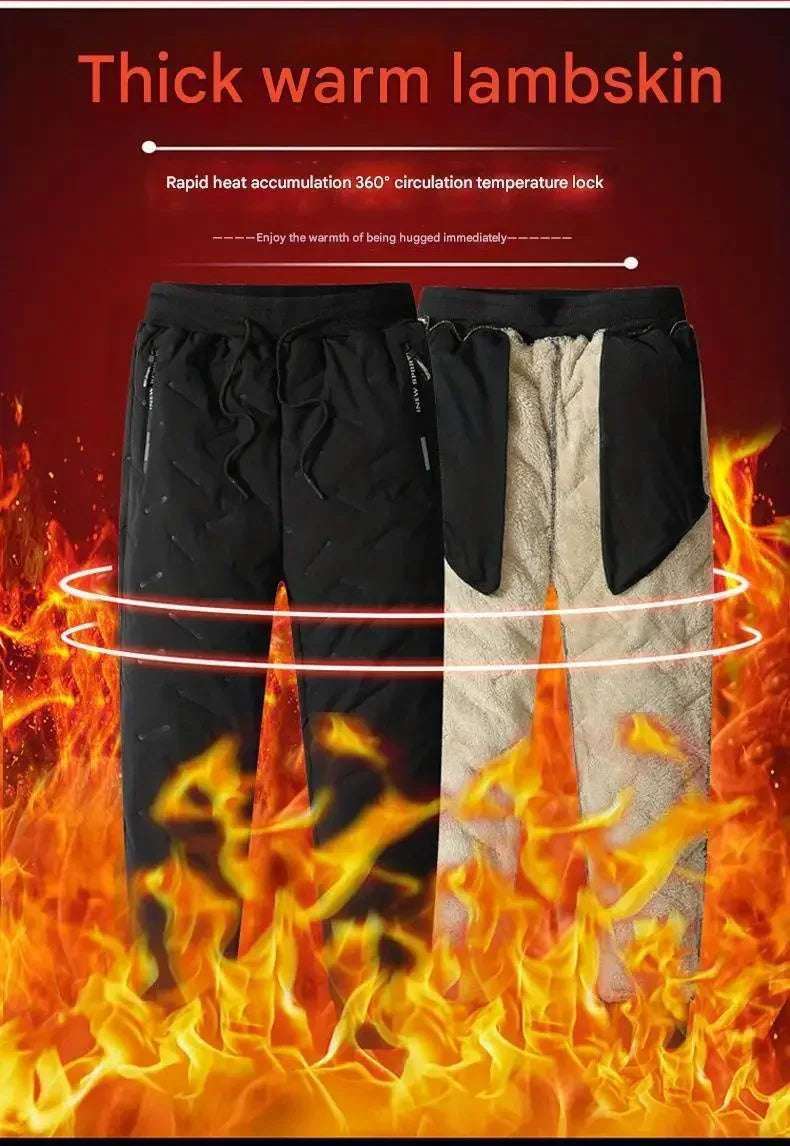 Winter Sweatwear Men Plush Thick Fleece Sweatpant