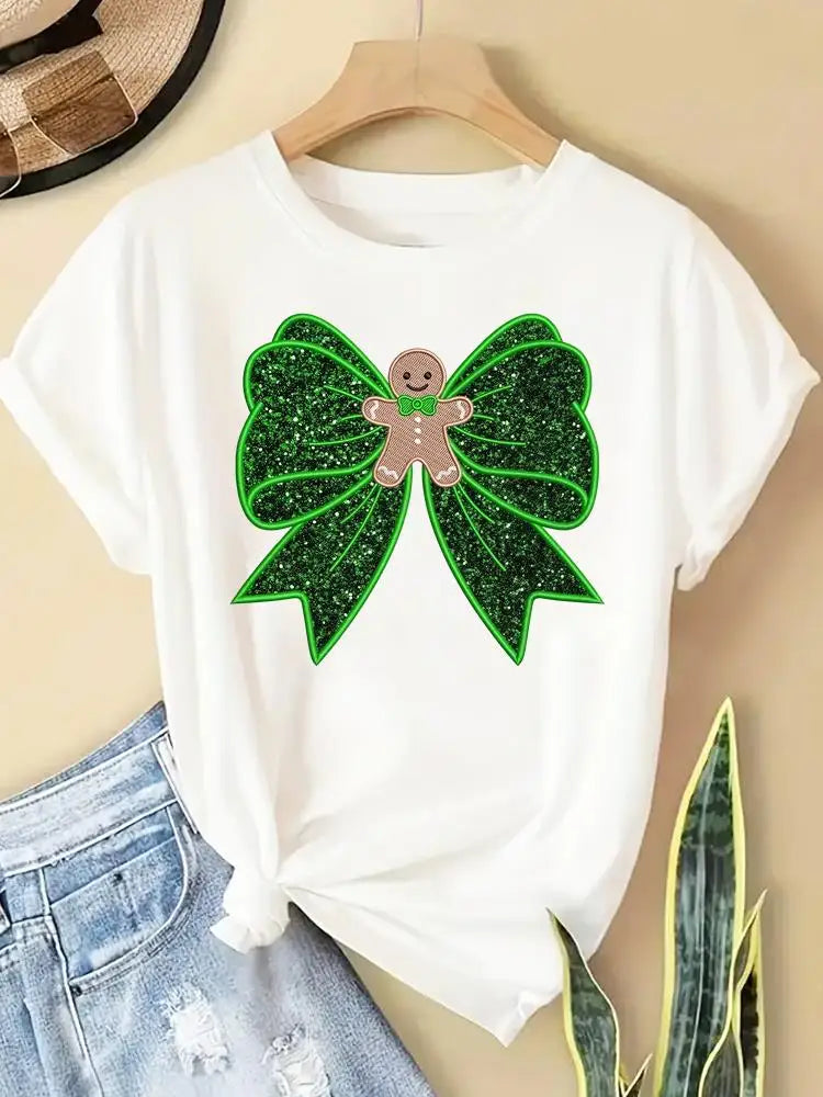 New Year Women Merry Christmas Clothes Top Tees Holiday