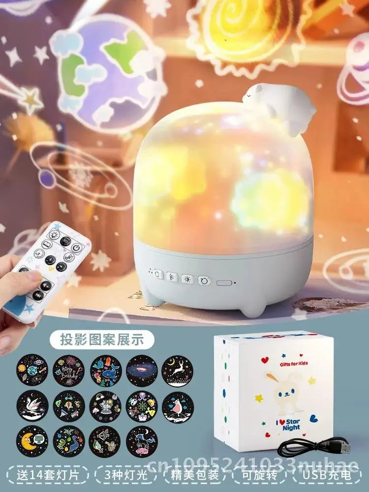 Starry Sky Light Music Box Children's Bedroom Ceiling Projection Rechargeable Toy Gift