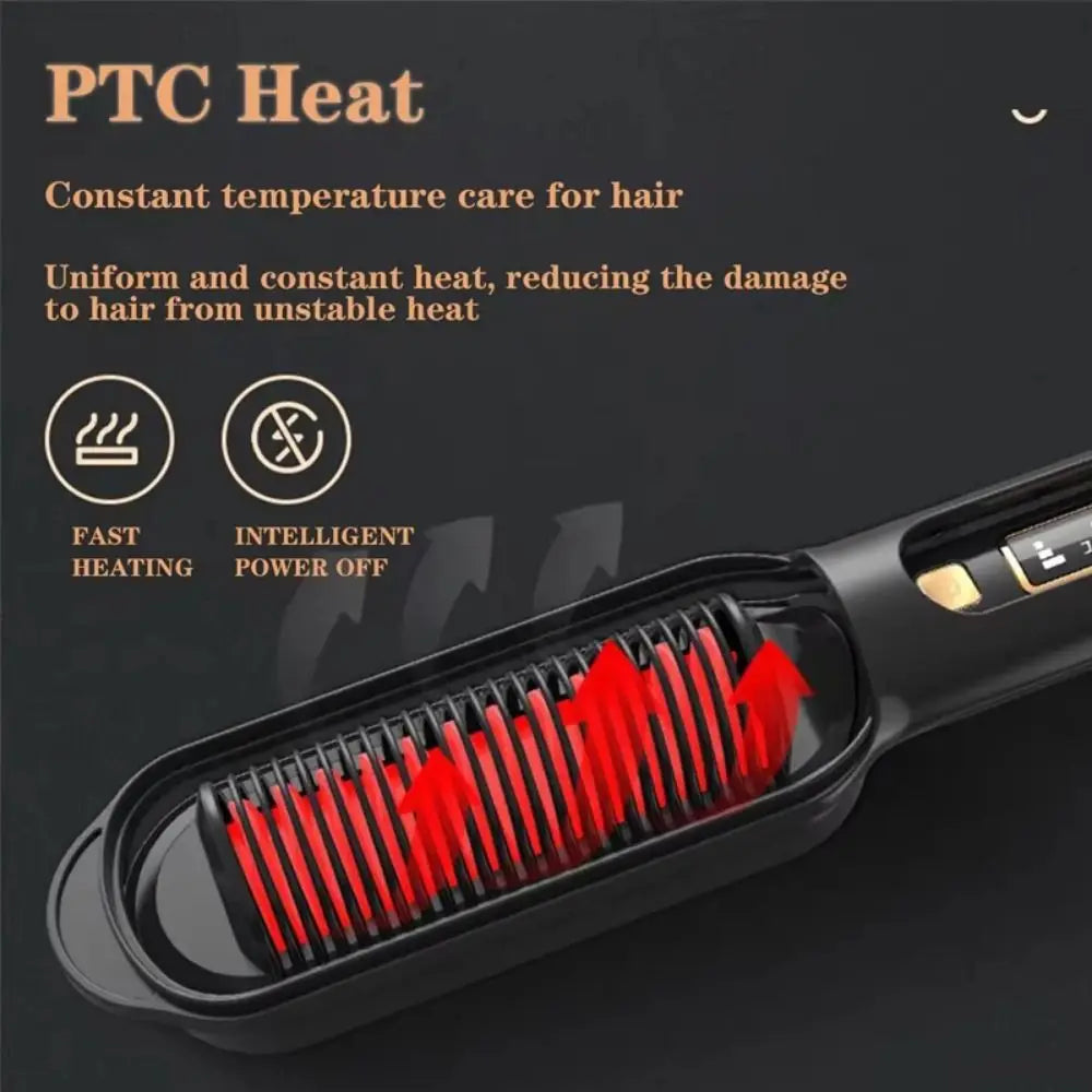 Anti Scald Electric Hair Straightening 2 in 1  Comb