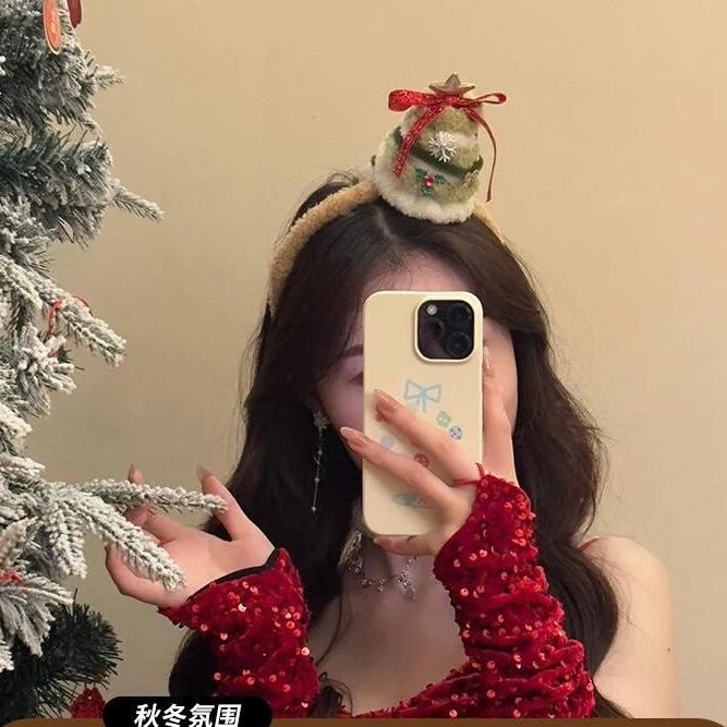 Cute Christmas Plush Headband Gift Christmas Tree Headwear