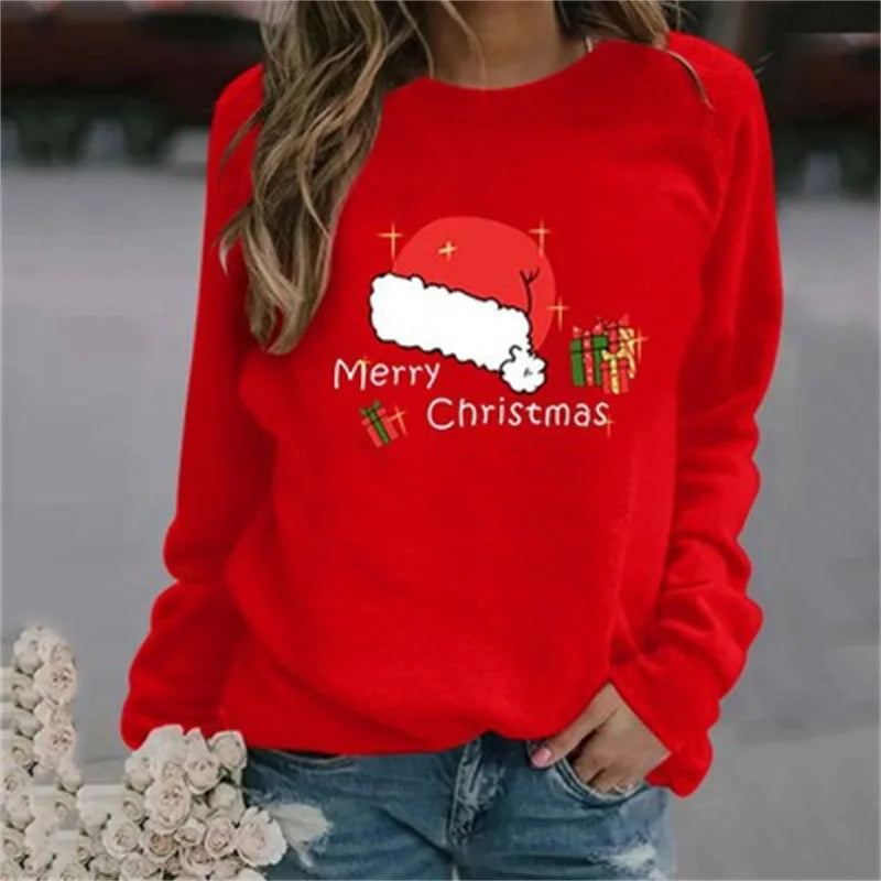 Christmas Long Sleeve Crewneck Hoodie Woman Sweatshirt Streetwear Women