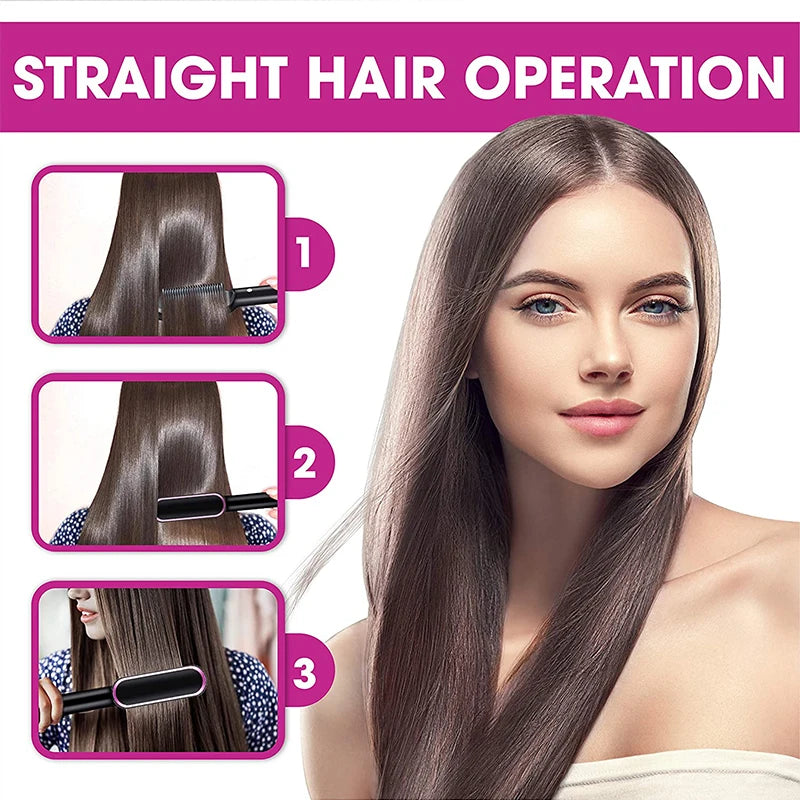 Negative Ion Hair Straight Brush Ptc Heater Comb
