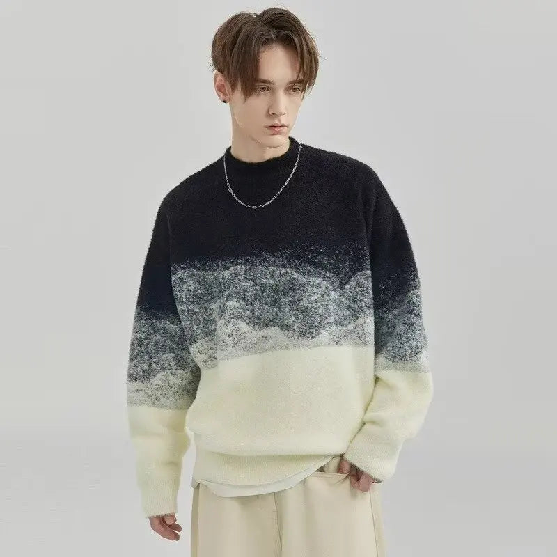 Men's Winter Sweaters for Men Striped Sweater Y2k Mens Coat