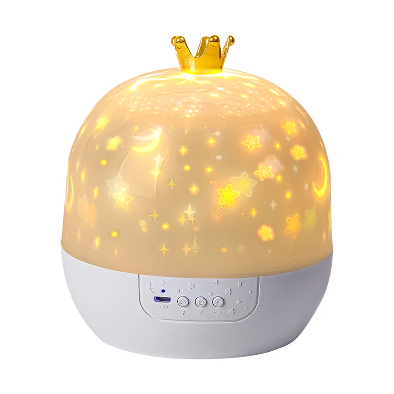 Crown Star Light Projection Rotating Star Bedroom Ceiling Atmosphere Night Lamp