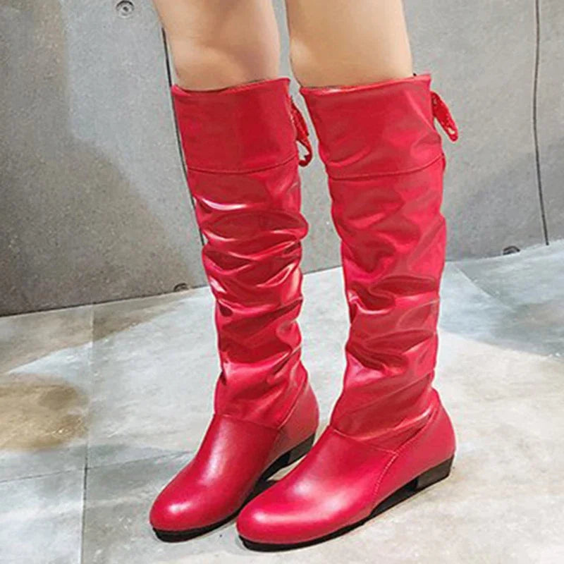 Shoes For Women Spring Knee High Boots Red Black White Tall Boots