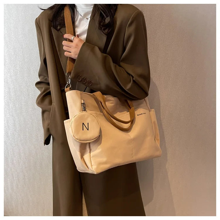 Spring new Korean-style casual fashionable canvas tote bag for women