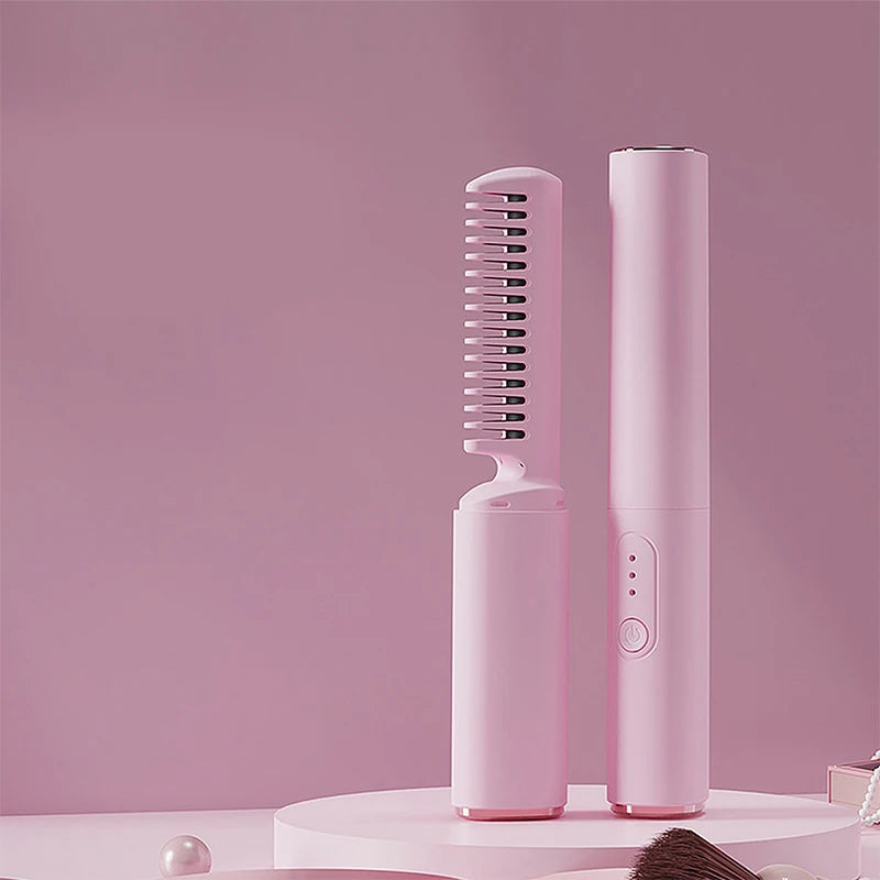 Hair Straightener Comb Wireless Mini Salon Styling