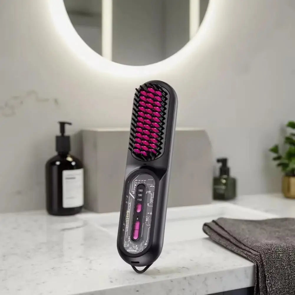 Electric Hair Straight Comb LCD Usb Ceramic Heating 3-Speed