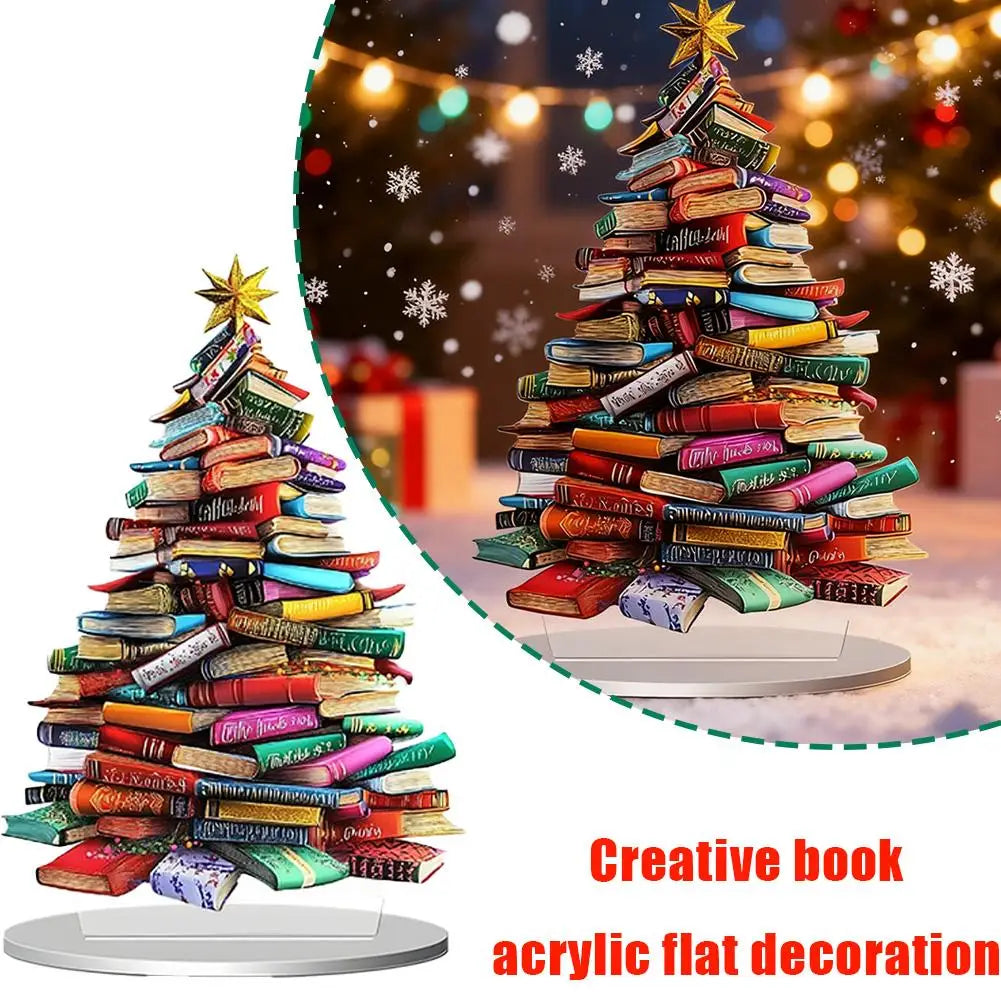 Christmas Theme Book Christmas Tree Acrylic Ornament Decoration